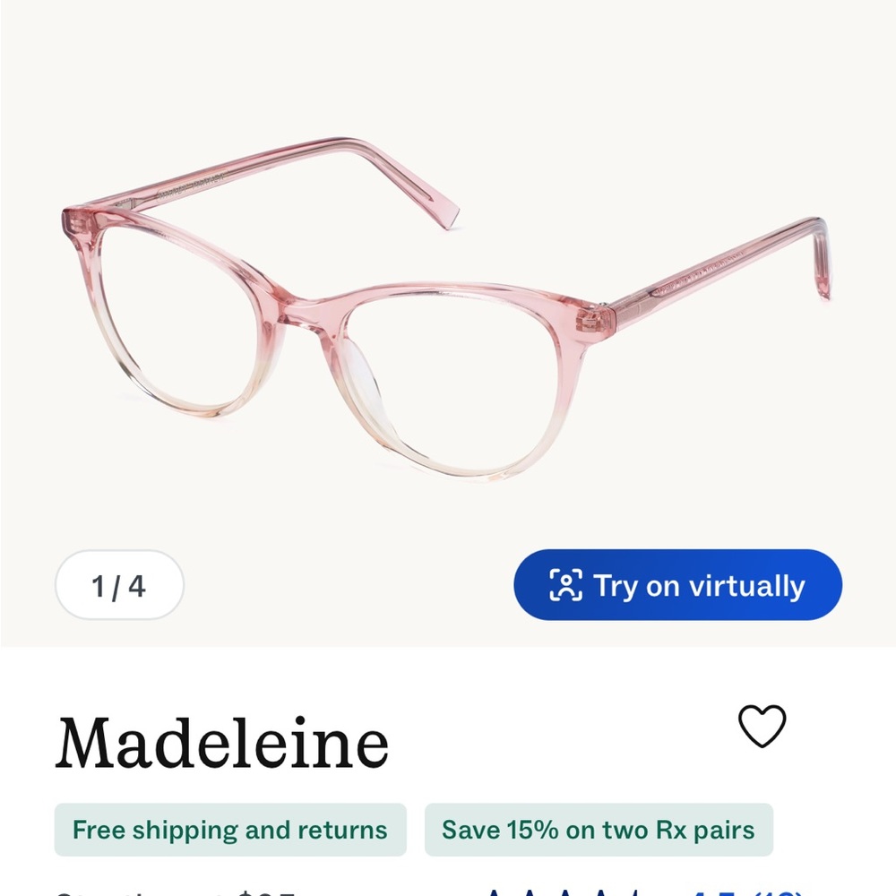 WARBY PARKER MADELEINE FRAMES - Picture 4 of 7